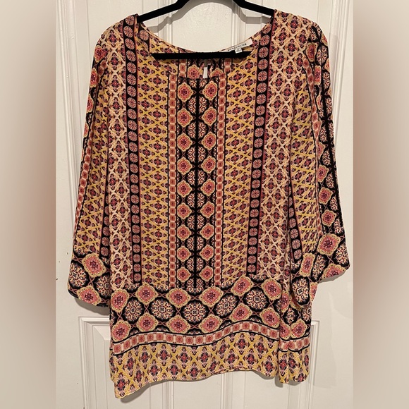 Rose & Olive Tops - Rose + Olive Women's Blouse Boho Mandala Colorful Long Sleeve Shirt Size 2X